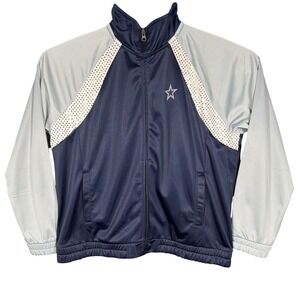 Dallas Cowboys NFL Track Jacket Womens 2XL Confetti Navy/Gry Football NEW